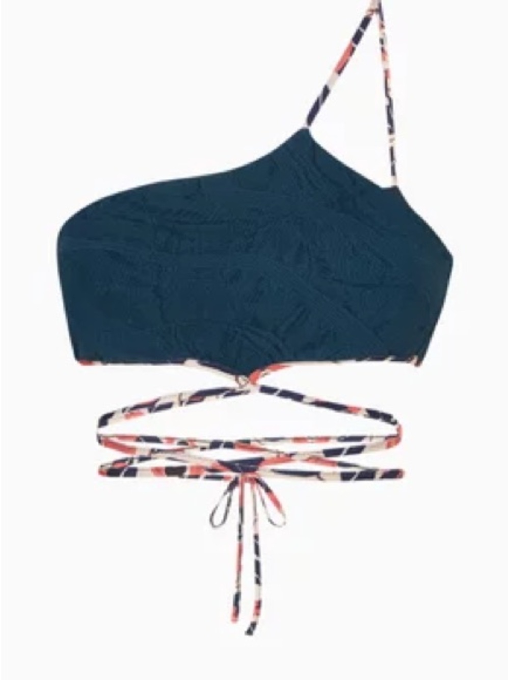Agua by Agua Bendita Azucena Azul Navy One Shoulder Bikini Top 34033